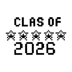 Old school arcade game style silhouette class of 2026 design element