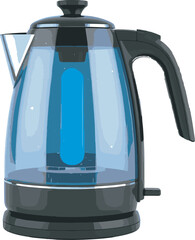 electric kettle on white background