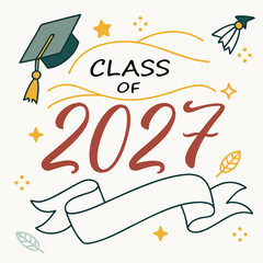 Class of 2027 graduation design illustration