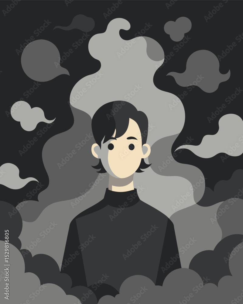 Poster the fog is a constant presence following the person wherever they go and clouding their judgment.. v