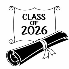 Class of 2026 graduation diploma scroll design