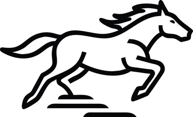 Silhouette of a Running Horse at Sunset