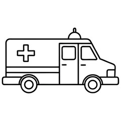 Black Outline Drawing Ambulance Medical Cross Symbol