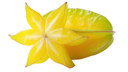 Fototapeta premium Vibrant Starfruit on a Bright Background, png element with transparency