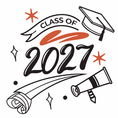 Class of 2027 graduation design illustration