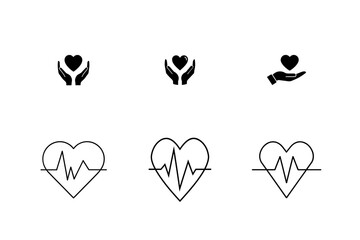 heart in hand icon vector art silhouette
