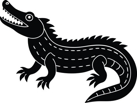 Stylized alligator vector graphic with a cartoon style and flat design