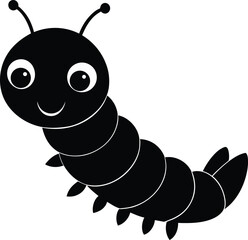 caterpillar vector silhouette art and illustration
