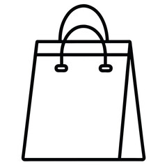 Shopping Bag Outline &ndash; E-commerce Logo Vector Icon
