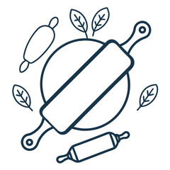 rolling-pin-and-dough--bakery-tools-line-vector