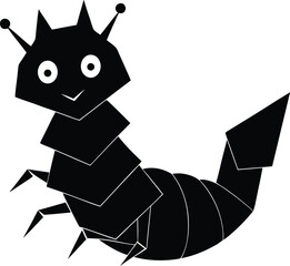 caterpillar vector silhouette art and illustration