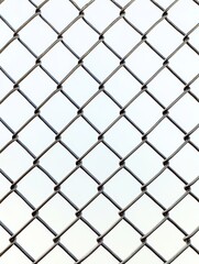 Fototapeta premium A chain link fence with a white background