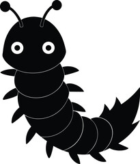 caterpillar vector silhouette art and illustration