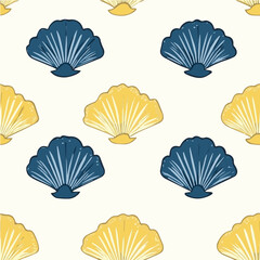Vector seamless pattern of scallop shell