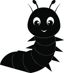 caterpillar vector silhouette art and illustration