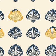 Vector seamless pattern of scallop shell