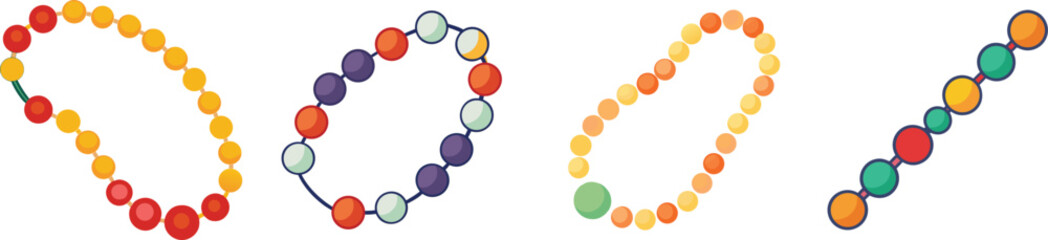 Beads Illustration Colourful Jewelry Making and Crafting Supplies