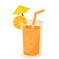 Fun Summer Drink Graphic with Orange Slices and Decorative Umbrella. Perfect for Holiday & Seasonal Themes, Summer Parties, Beach Season, Outdoor Events