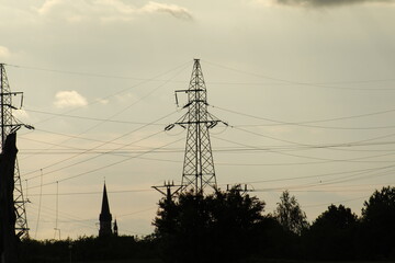Power Lines at Dusk