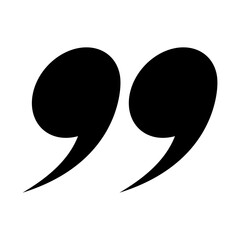 Quotation symbol black color flat style