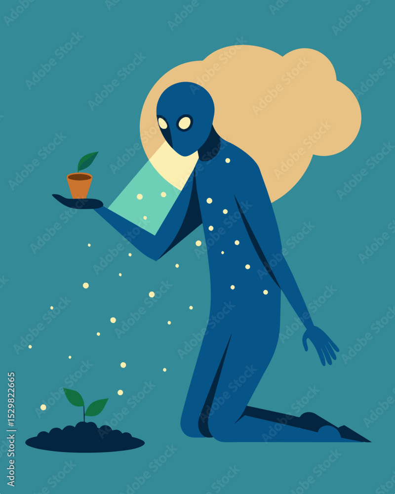 Poster an ethereal figure that only appears when you are alone planting seeds of doubt and convincing you t