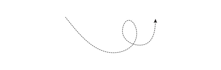 abstract dotted line. Hand drawn curve dotted line vector set.