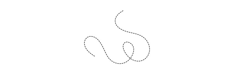 abstract dotted line. Hand drawn curve dotted line vector set.