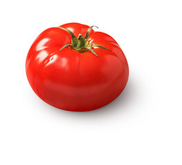 large tomato with shadow isolated on transparent background
