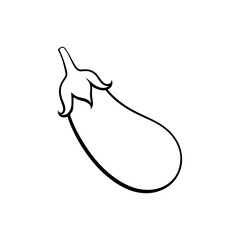 Simple line drawing of an eggplant vegetable