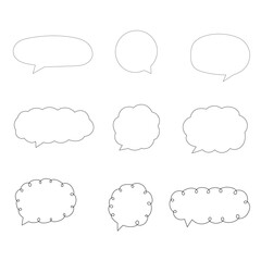 set of doodle speech bubbles