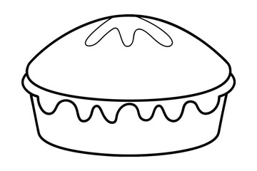Delicious pie line drawing sweet treat bakery dessert