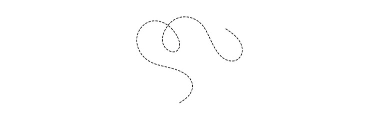 abstract dotted line. Hand drawn curve dotted line vector set.
