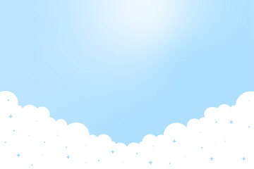 Obraz premium sparkling white clouds on bright blue sky