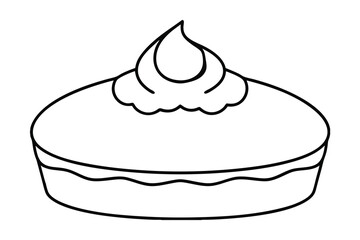 Delicious cake line drawing sweet treat dessert bakery whipped cream