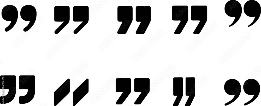 Poster vector quotation marks set different styles quotes punctuation symbols graphic design elements colle