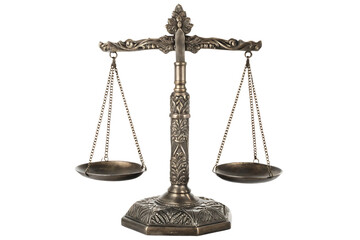 Antique ornate scales isolated on a white background png ai generated