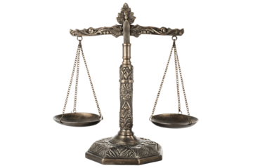 Antique ornate scales isolated on a white background png ai generated