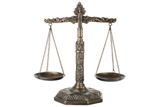 Antique ornate scales isolated on a white background png ai generated - Powered by Adobe