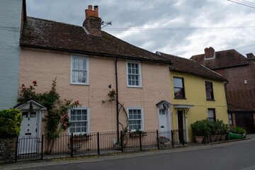 row of country cottages at Portchester Hampshire England