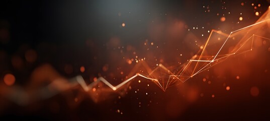 Dramatic close-up of red and white candlestick charts on a blurred background with bokeh lights, illustrating stock market trends and financial analysis