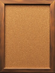 Fototapeta premium Empty cork bulletin board in wooden frame for office school or home workspace
