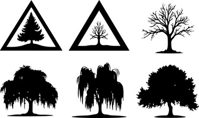Tree  Vector Silhouettes  Bundle Collection