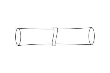 Simple line drawing of rolled up scroll or document