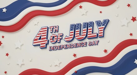 Celebrating 4th of July American Independence Day Festive Design