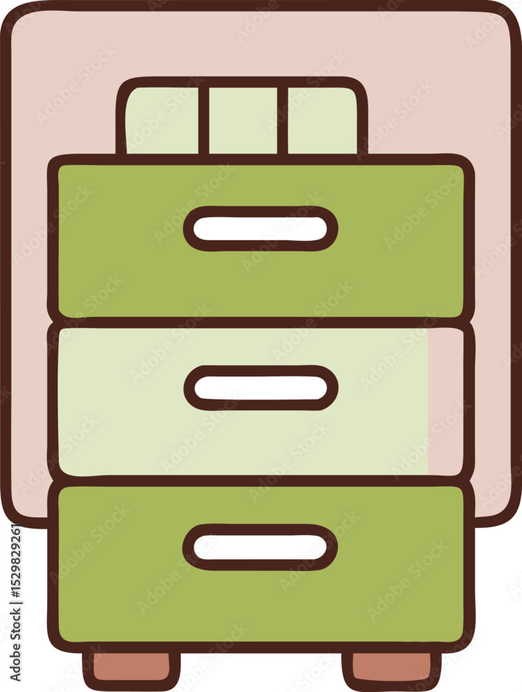 Poster clean line style file cabinet icon isolated on transparent background