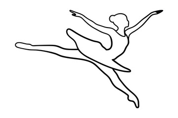 Elegant ballerina line drawing graceful pose ballet dance