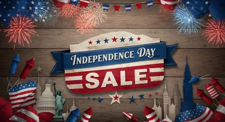 Independence Day Sale Celebrate Freedom with Fireworks and Savings