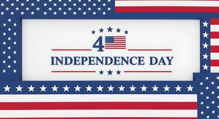Celebrating American Independence Day Patriotic Flags and Stars Design