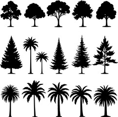 Tree  Vector Silhouettes  Bundle Collection