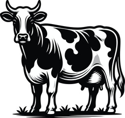Fototapeta premium a vector illustrsion a Cow solid color with white background